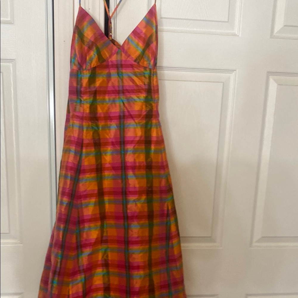 Isaac Mizrahi Pink and Orange Ruched Sundress